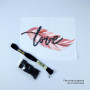 А5 Т-041 Кольорова Термоналіпка для вишивки бісером або нитками - Love, 14x18 см