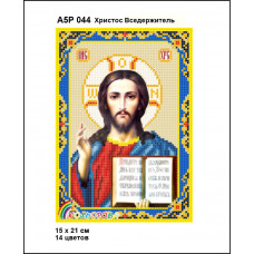 А5Р 044 Христос Вседержитель. Кольорова. Схема на тканині для вишивання бісером