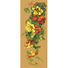 A619 Ангеліка Заготовка для вишивки бісером - Настурції 19x48 см (схема на атласі)