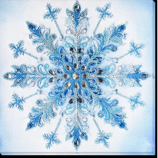 AB-963 Абрис Арт Набір для вишивки бісером - Зимні візерyнки 22x22 см, художнє полотно з малюнком (АВ-963)