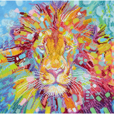 AC-365 Різнобарвний лев. Абріс Арт. Схема на полотні для вишивання бісером (АС-365)