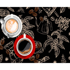 AH1184-12 Strateg Картина за номерами - Дві чашки кави 40x50 см (на чорному фоні, Стратег) AH1184-12 Strateg Картина за номерами - Дві чашки кави 40x50 см (на чорному фоні, Стратег)