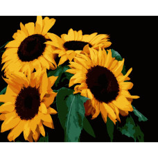 AH1185-13 Strateg Картина за номерами - Яскраві соняхи 40x50 см (на чорному фоні, Стратег) AH1185-13 Strateg Картина за номерами - Яскраві соняхи 40x50 см (на чорному фоні, Стратег)