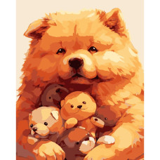 AH1222-17 Strateg Картина за номерами - Рудий пес 40x50 см (на чорному фоні, Стратег)