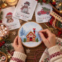 AHME001 Абрис Арт Набір для вишивки рахунковим хрестиком - Магія зими 10x10 см, Aida14 (канва з фоном)