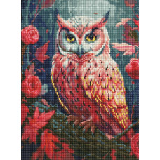 AMC20450 Ideyka Алмазна мозаїка - Барвиста совушка, 30x40 см (круглі, без підрамника AMC20450) ©art_selena_ua
