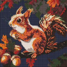 AMO20037 Ideyka Алмазна мозаїка - Горіхові скарби осені, 40x40 см (круглі, на підрамнику AMO20037) ©art_selena_ua