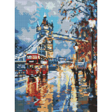AMO20085 Ideyka Алмазна мозаїка - Дощовитий мрійний Лондон 30х40 см (круглі, на підрамнику, АМО-20085) ©art_selena_ua
