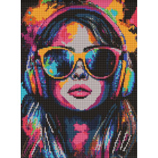 AMO20093 Ideyka Алмазна мозаїка - Барвистий біт 30х40 см (круглі, на підрамнику, АМО-20093) ©art_selena_ua