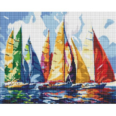 AMO20108 Ideyka Алмазна мозаїка - Яскрава регата, 50x40 см (круглі, на підрамнику AMO20108) ©art_selena_ua