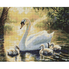 AMO20111 Ideyka Алмазна мозаїка - Вечірній заплив 40x50 см (круглі, на підрамнику, AMO20111) ©art_selena_ua