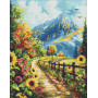 AMO20244 Ideyka Алмазна мозаїка - Дім під горою 40х50 (круглі, на підрамнику, AMO20244) ©art_selena_ua