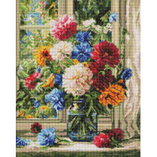 AMO20258 Ideyka Алмазна мозаїка - Садовий букет 40х50 (круглі, на підрамнику, AMO20258) ©art_selena_ua