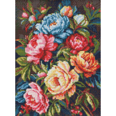 AMO20287 Ideyka Алмазна мозаїка - Яскраві півонії, 30x40 см (круглі, на підрамнику AMO20287) ©art_selena_ua