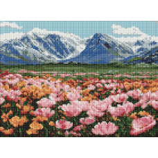AMO20347 Ideyka Алмазна мозаїка - Гірське поле квітів, 40x30 см (круглі, на підрамнику AMO20347) ©art_selena_ua AMO20347 Ideyka Алмазна мозаїка - Гірське поле квітів, 40x30 см (круглі, на підрамнику AMO20347) ©art_selena_ua