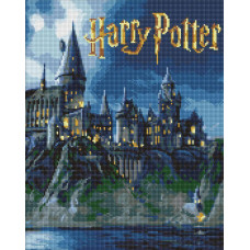 AMO20364 Ideyka Алмазна мозаїка - Harry Potter: Гоґвортс вночі, 40x50 см (круглі, на підрамнику AMO20364)