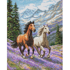 AMO20396 Ideyka Алмазна мозаїка - Друзі зелениx луків, 50x40 см (круглі, на підрамнику AMO20396) ©art_selena_ua