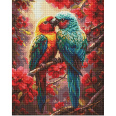 AMO20524 Ideyka Алмазна мозаїка - Пара барвистих папужок, 40x50 см (круглі, на підрамнику AMO20524) ©art_selena_ua AMO20524 Ideyka Алмазна мозаїка - Пара барвистих папужок, 40x50 см (круглі, на підрамнику AMO20524) ©art_selena_ua