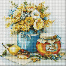 AMO7100 Ideyka Алмазна мозаїка - Медова насолода, 40x40 см (круглі, на підрамнику, в обкладинці, AMO7100)