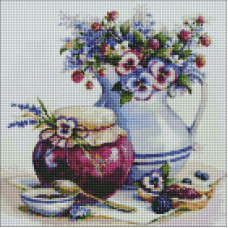 AMO7103 Ideyka Алмазна мозаїка - Варення з ожини, 40x40 см (круглі, на підрамнику, в обкладинці, AMO7103)