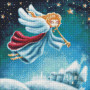 AMO7318 Різдвяний ангел ©Elena Schweitzer. Ideyka. Набір алмазної мозаїки на підрамнику (круглі, повна) (Ідейка АМО7318)