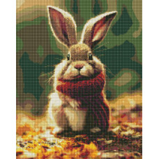 AMO7355 Маленький кролик у лісі ©Neag Mircea Marius. Ideyka. Набір алмазної мозаїки на підрамнику (круглі, повна) (Ідейка АМО7355)