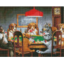 AMO7509 Собаки грають в покер ©Кассіус Кулідж. Ideyka. Набір алмазної мозаїки на підрамнику (круглі, повна) (Ідейка АМО7509)