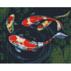 AMO7518 Грайливі рибки ©nata_li_karlova. Ideyka. Набір алмазної мозаїки (круглі, повна) (Ідейка АМО7518)