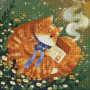 AMO7524 Пухнастий хранитель ©tanie_art. Ideyka. Набір алмазної мозаїки на підрамнику (круглі, повна) (Ідейка АМО7524)