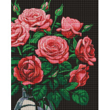 AMO7999 Розкішні троянди з голограмними стразами (AB) ©art_selena_ua. Ideyka. Набір алмазної мозаїки (круглі, повна) (Ідейка АМО-7999)