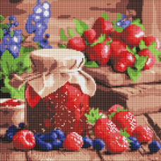 AMO8082 Ideyka Алмазна мозаїка - Малинове варення 40х40 см (круглі, на підрамнику, АМО-8082) ©art_selena_ua