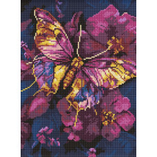 AMO8161 Ideyka Алмазна мозаїка - Золотий метелик, 30x40 см (круглі, на підрамнику, АМО-8161) ©art_selena_ua