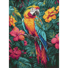 AMO8163 Ideyka Алмазна мозаїка - Тропічний птах, 30x40 см (круглі, на підрамнику, АМО-8163) ©art_selena_ua