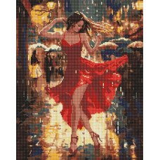 AMO8178 Танець під дощем ©art_selena_ua, 40х50 см. Ideyka. Набір алмазної мозаїки на підрамнику (круглі, повна) (Ідейка АМО-8178)