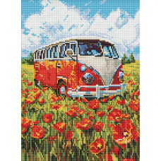 AMO8215 Ideyka Алмазна мозаїка - Подорож у червоне, 30х40 см (круглі, на підрамнику, АМО-8215) ©art_selena_ua
