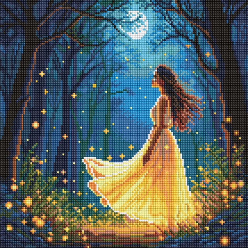 AMO8224 Ideyka Алмазна мозаїка - Дівчина серед світлячків 40х40 см (круглі, на підрамнику, АМО-8224) ©art_selena_ua AMO8224 Ideyka Алмазна мозаїка - Дівчина серед світлячків 40х40 см (круглі, на підрамнику, АМО-8224) ©art_selena_ua