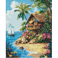 AMO8298 Ideyka Алмазна мозаїка - Життя в тропіках, 40x50 см (круглі, на підрамнику AMO8298) ©art_selena_ua