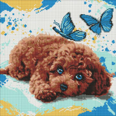 AMO8337 Ideyka Алмазна мозаїка - Милий пудель 40х40 см (круглі, на підрамнику, АМО-8337) ©art_selena_ua AMO8337 Ideyka Алмазна мозаїка - Милий пудель 40х40 см (круглі, на підрамнику, АМО-8337) ©art_selena_ua