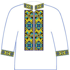 АСД-12Вд Сорочка для хлопчика, 2-6 років (домоткане полотно). Rainbow beads. Заготовка для вишивки нитками або бісером