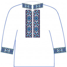 АСД-13Бг Сорочка для хлопчика, 6-12 років (габардин). Rainbow beads. Заготовка для вишивки нитками або бісером