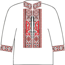 АСД-16Бл Хлопчачий лляна сорочка 6-12 років. Rainbow beads. Заготовка для вишивки нитками або бісером