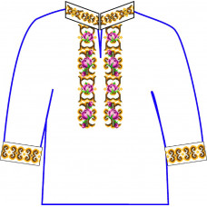 АСД-42Аа Чоловіча сорочка (атлас-коттон). Rainbow beads. Заготовка для вишивки нитками або бісером(Знятий з виробництва)