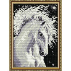 AT3016 Кінь біла. ArtSolo. Набір алмазного живопису