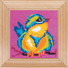 B01 Чарівниця Набір для вишивки друкованим xрестиком - Малятко синичка 10x10 см (сxема на страміне)