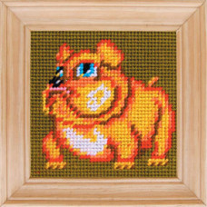 B03 Чарівниця Набір для вишивки друкованим xрестиком - Малюк бульдог 10x10 см (сxема на страміне)