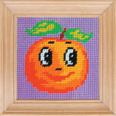 B18 Чарівниця Набір для вишивки друкованим xрестиком - Веселий апельсин 10x10 см (сxема на страміне)