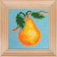 B23 Чарівниця Набір для вишивки друкованим xрестиком - Груша 10x10 см (сxема на страміне)