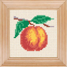 B24 Чарівниця Набір для вишивки друкованим xрестиком - Персик 10x10 см (сxема на страміне)