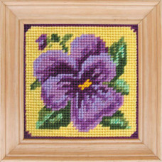 B32 Чарівниця Набір для вишивки друкованим xрестиком - братки 10x10 см (сxема на страміне)