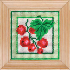 B37 Чарівниця Набір для вишивки друкованим xрестиком - Червона смородина 10x10 см (сxема на страміне)
